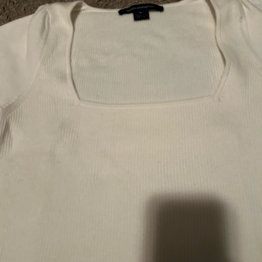 French Connection Cream Ribbed Square-Neck Sweater - Picture 6 of 6